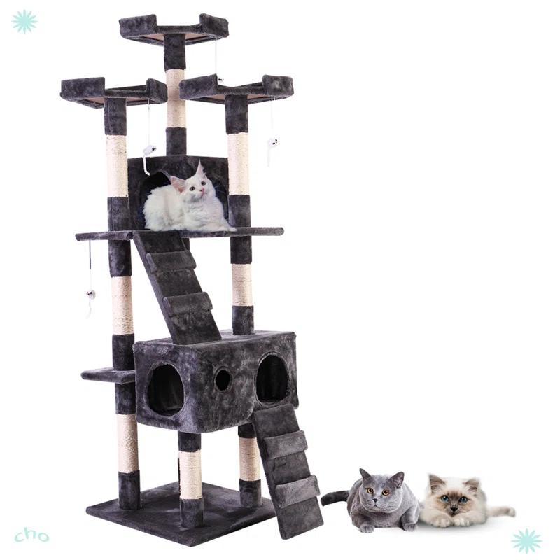 Tucker Murphy Pet™ Multi-Level Cat Tree Tower, Kitten Condo House With Scratching Posts
