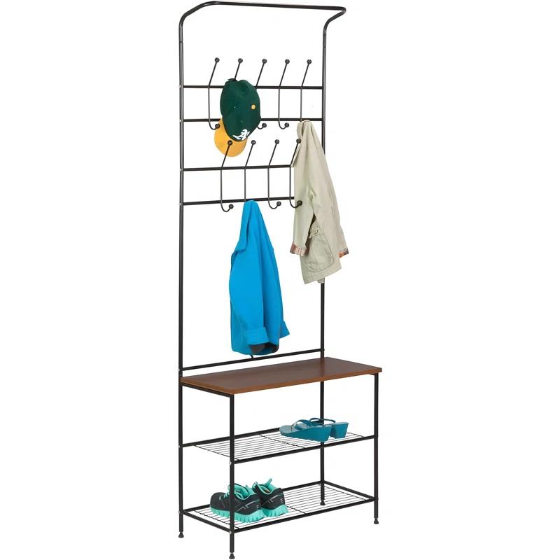 17 Stories Entryway Organizer With Coat Hooks, Shoe Rack, And Storage Bench For Efficient Home Organization