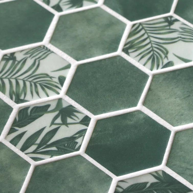 Sunwings 11.7" x 10.2" Recycled Glass Honeycomb Wall & Floor Tile
