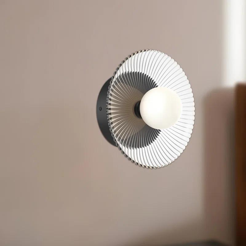 Hera Single Light Glass Dimmable LED Armed Sconce