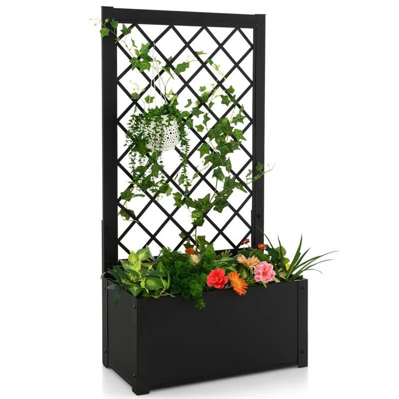 Shandia Metal Planter Box with Trellis
