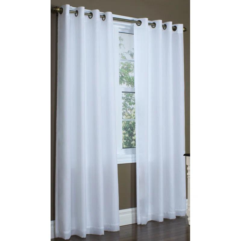 Thermalogic Galion Solid Color Semi-Sheer Thermal Grommet Single Curtain Panel