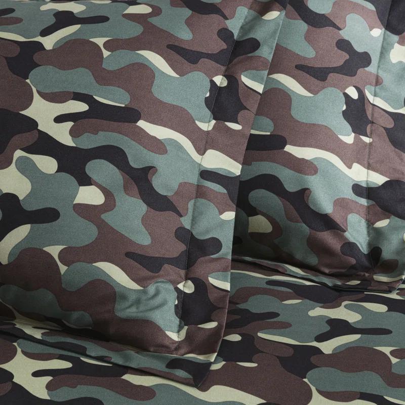 OLO Camouflage Printed Microfiber Reversible 3 Piece Comforter Set