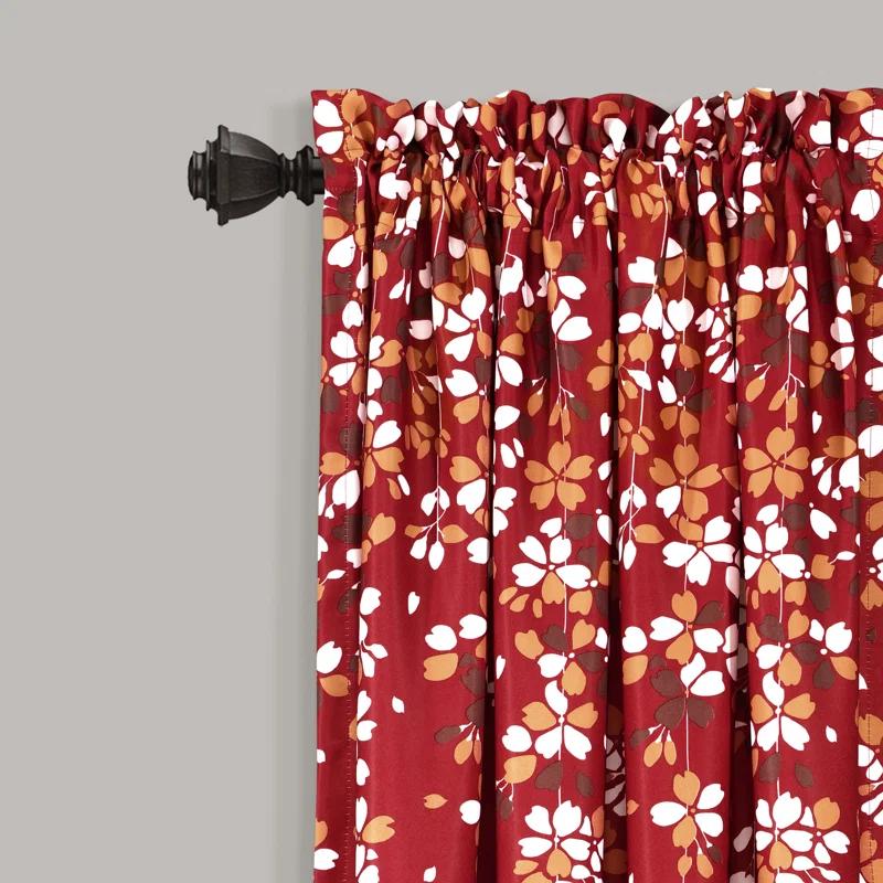 Lush Decor Weeping Flowers Floral Room Darkening Thermal Rod Pocket Curtain Panels (Set of 2)