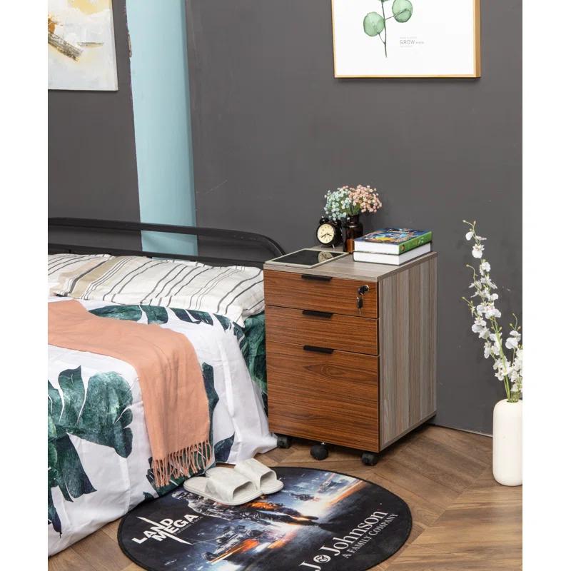 Zipcode Design™ Gosser Home File Cabinet with Wheels - 3-Drawer Mobile Vertical Storage