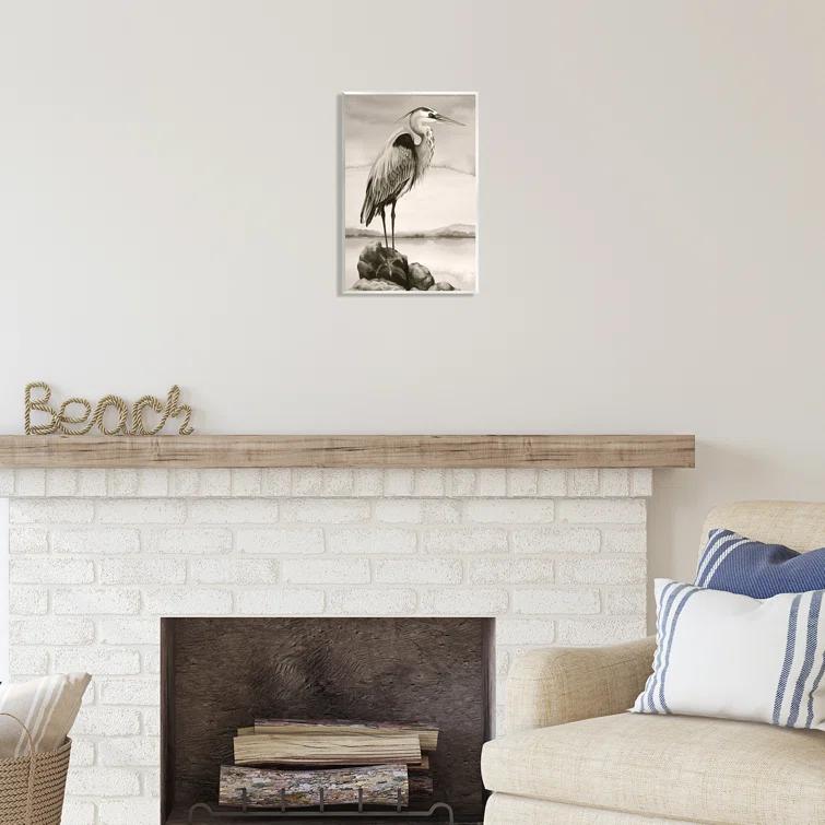 Stupell Industries " Heron Perched At Sea " by Grace Popp