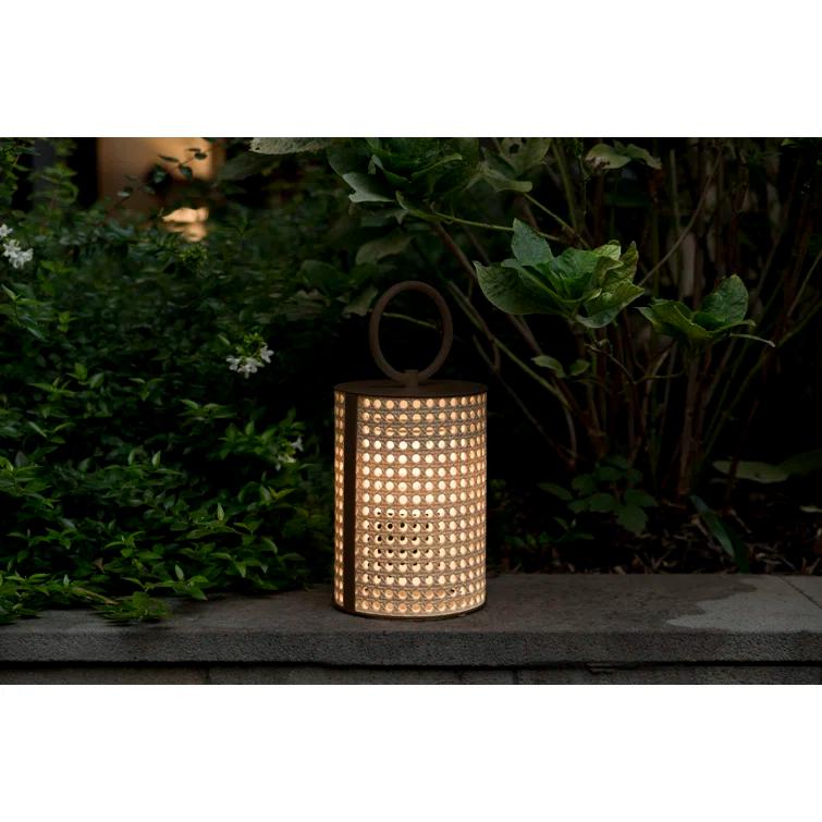 Bronze Lacquered Resin Portable Outdoor LED Floor Lamp