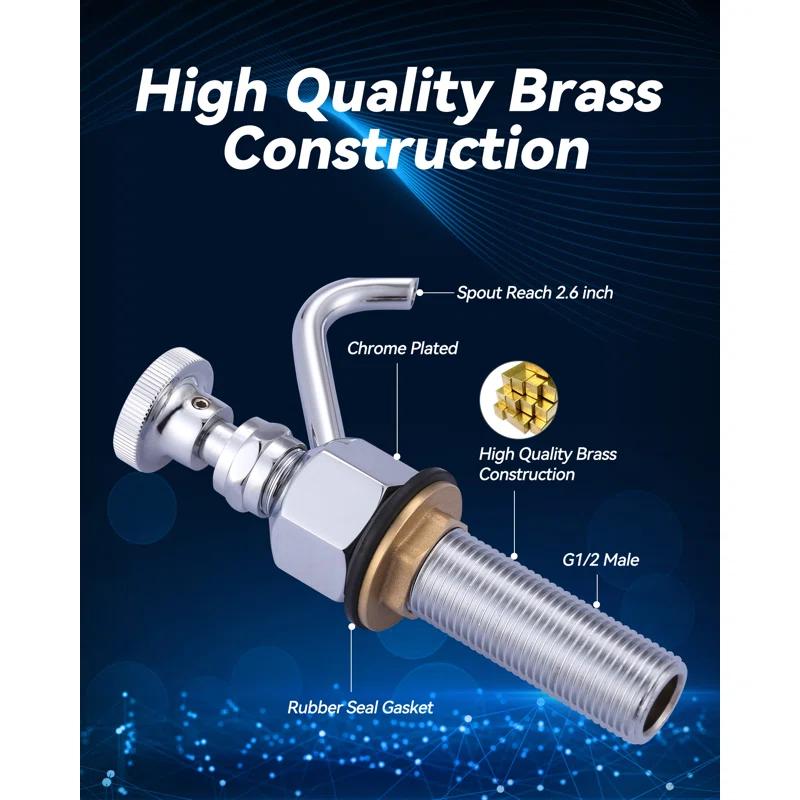 Single Handle Deck Mount Brass Kitchen Faucet 0.4 GPM Dipper Well Faucet And Bowl Set