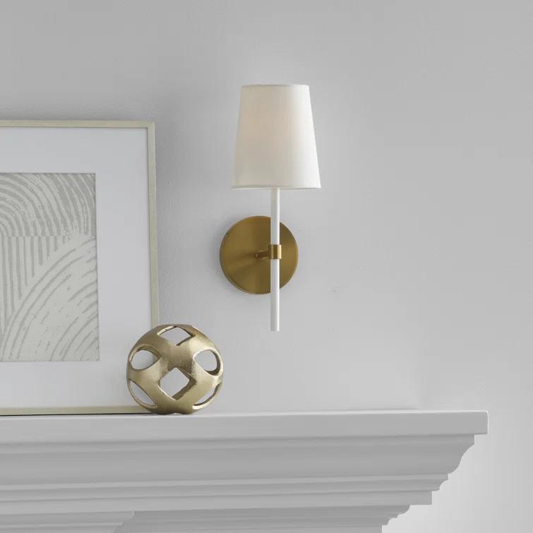 Single Light Steel Dimmable Armed Sconce