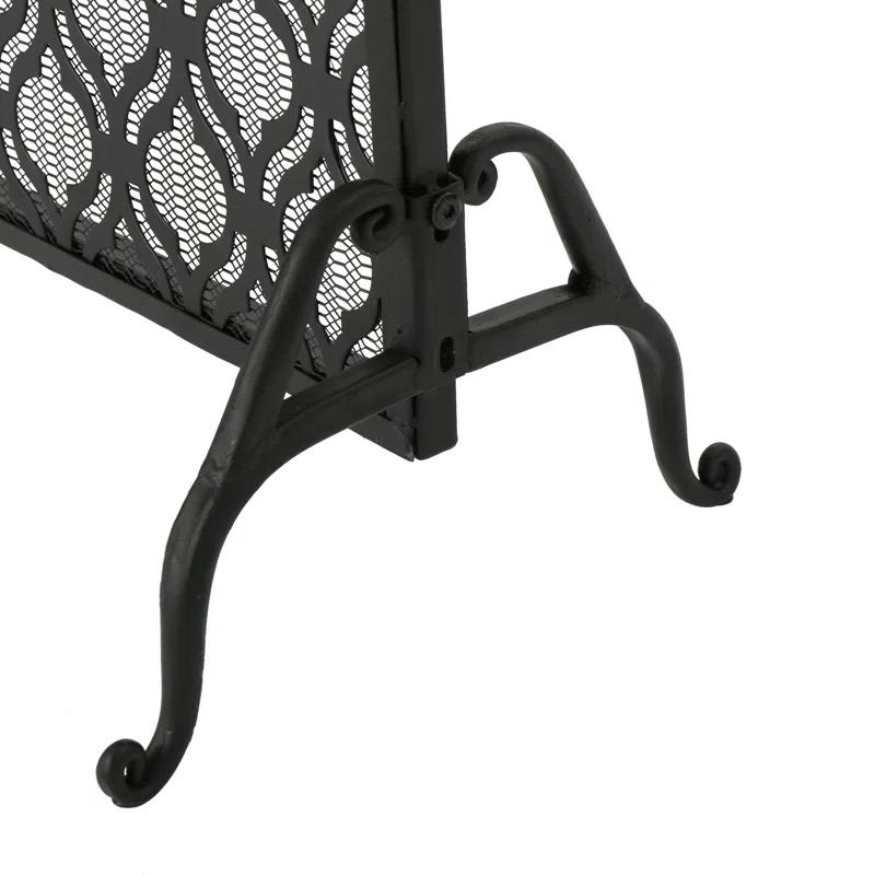 Fleur De Lis Living Tennison 1 Panel Iron Fireplace Screen