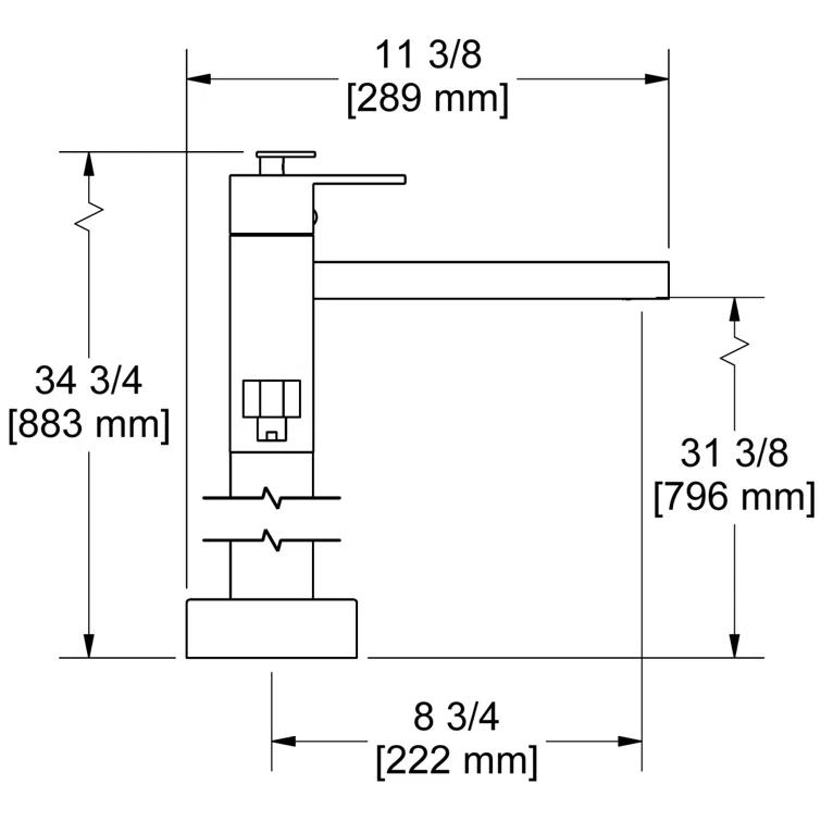 Zendo Thermostatic Single Hole Floor Mount Tub Filler Trim