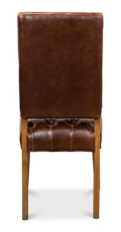 Sarreid Ltd Brady Leather Side Chair (Set of 2)