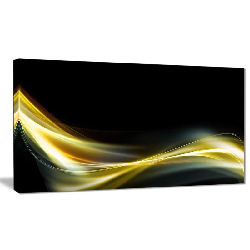 Design Art " Gold In Black Upward Lines "