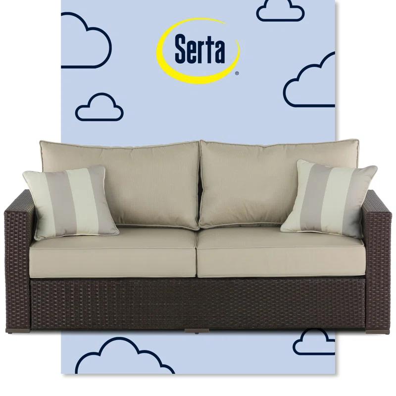 Serta Laguna Outdoor Patio Furniture Collection Outdoor Sofa, Brown Wicker
