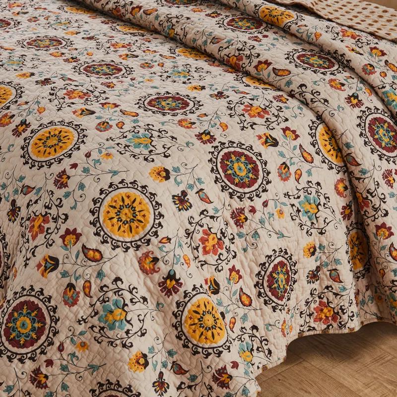 Andorra Medallion Cotton Reversible Quilt Set