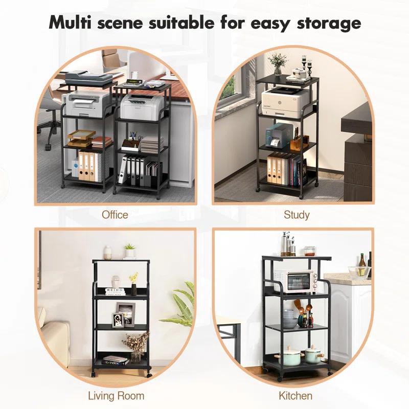 44'' H x 20.5'' W Printer Stand with Wheels