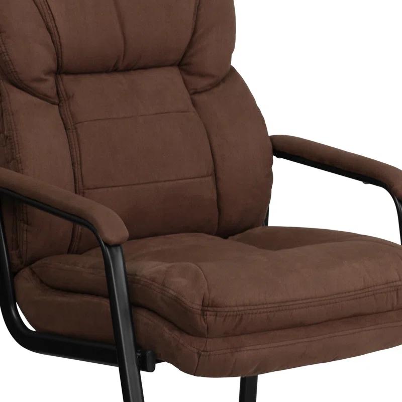 Flash Furniture Isla Modern LeatherSoft Executive Side Reception Chair with Sled Base