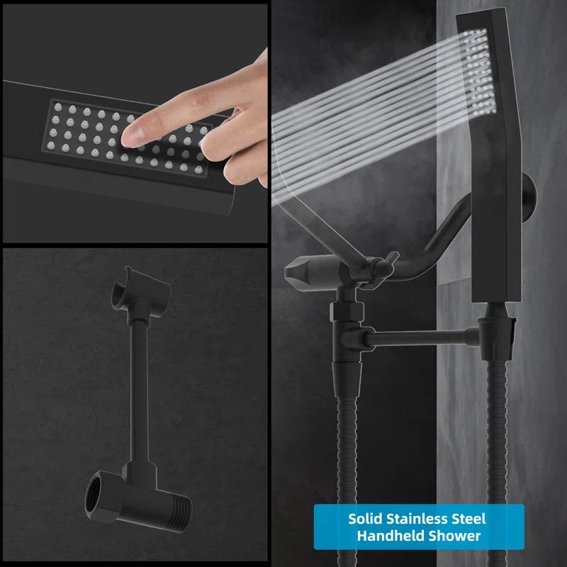 All Metal 12 Inch High-Pressure Rainfall Shower Head with Handheld Sprayer