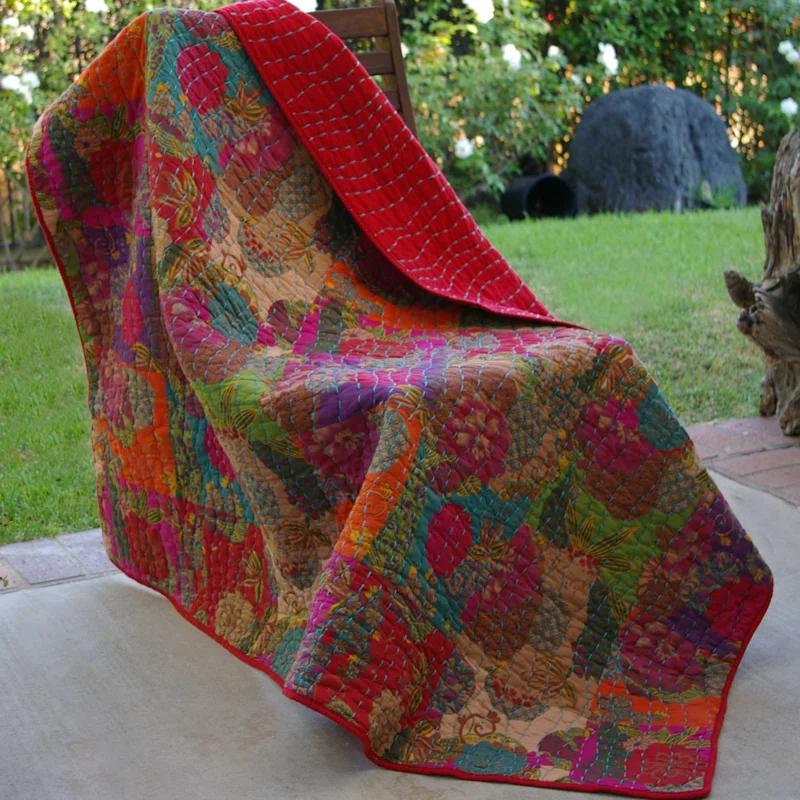 Jewel Patchwork Print Throw Blanket