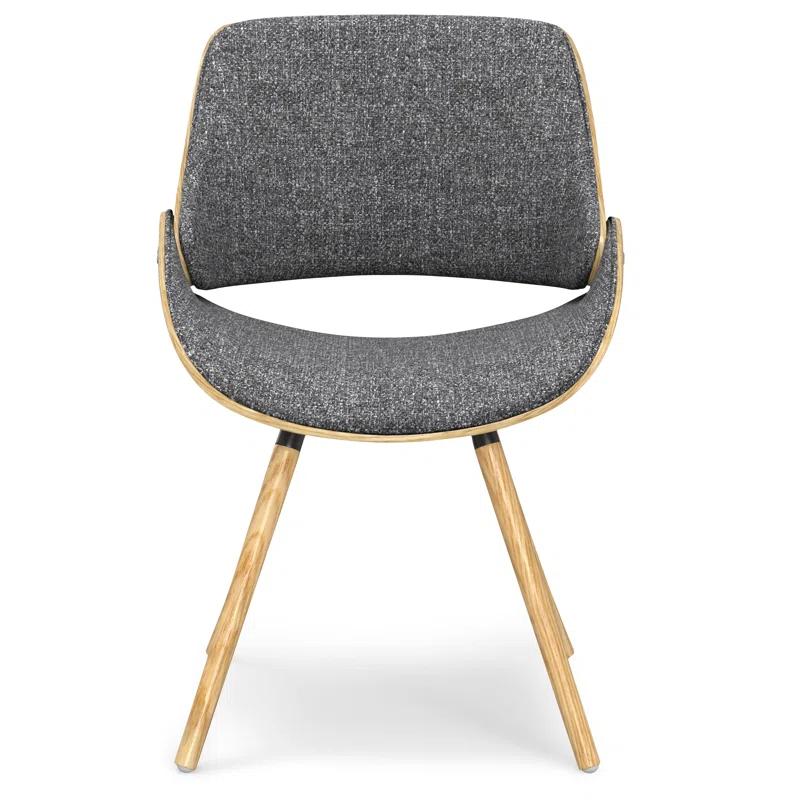 Simpli Home Malden Upholstered Dining Chair with Ergonomic Solid Wood Frame and Mid-Century Modern Style