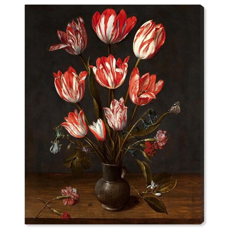 Art Remedy Tulips and carnations Canvas Vintage Floral Wall Art by Art Remedy