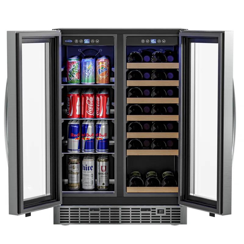KoolMore Koolmore 24 in. Width 21 Bottles and 60 Cans Dual Zone Freestanding/Built-In Wine & Beverage Refrigerator.