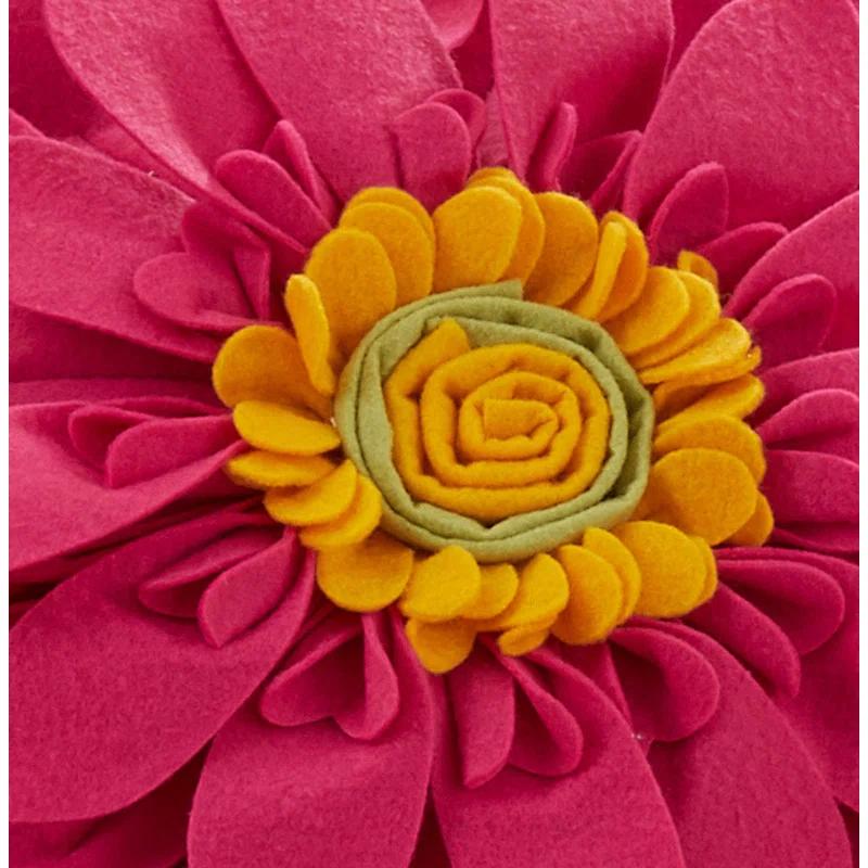 Saro Fleur De Jardin Collection Appliqued Throw Pillow