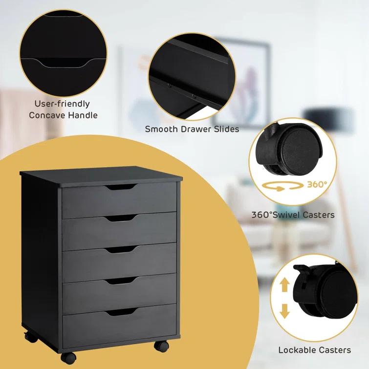 Rebrilliant Jarratt 5 Drawer Storage Drawer