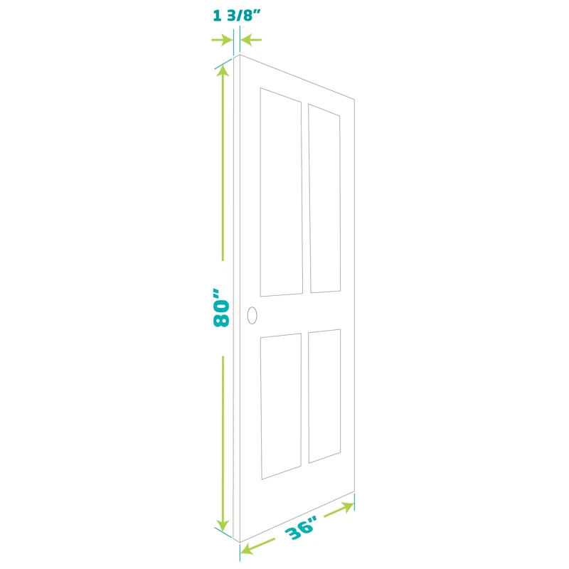 80'' Solid Wood Paneled Slab Door
