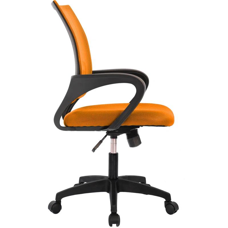 FDW Home Office Chair Mesh Computer Chair with Lumbar Support Armrest Adjustable Mid Back Task Chair for Women Adults, Orange