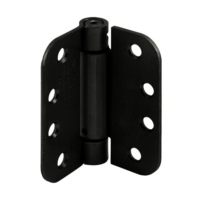 Prime-Line Door Hinge Commercial UL Adjustable Self-Closing Spring Hinge, 4 in. x 4 in. with 5/8 in. Radius Corners, 4 Holes per Leaf with Screws, .130 in. Gauge (Set of 3)