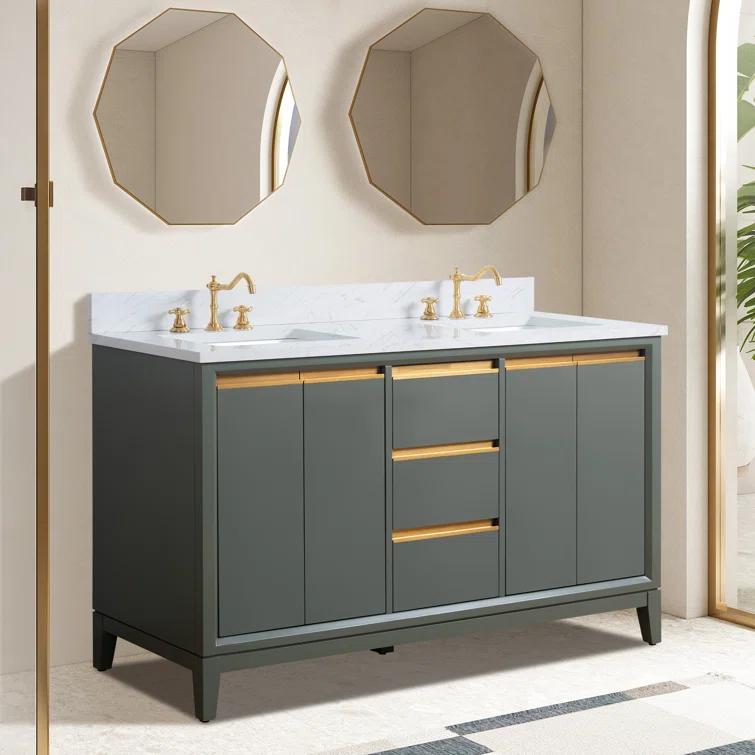 Vanity Art 60 Double Bathroom Vanity with Top