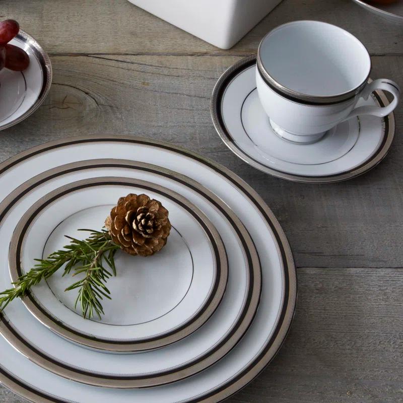Noritake Noritake Austin Platinum 50-Piece Dinnerware Set, Service for 8