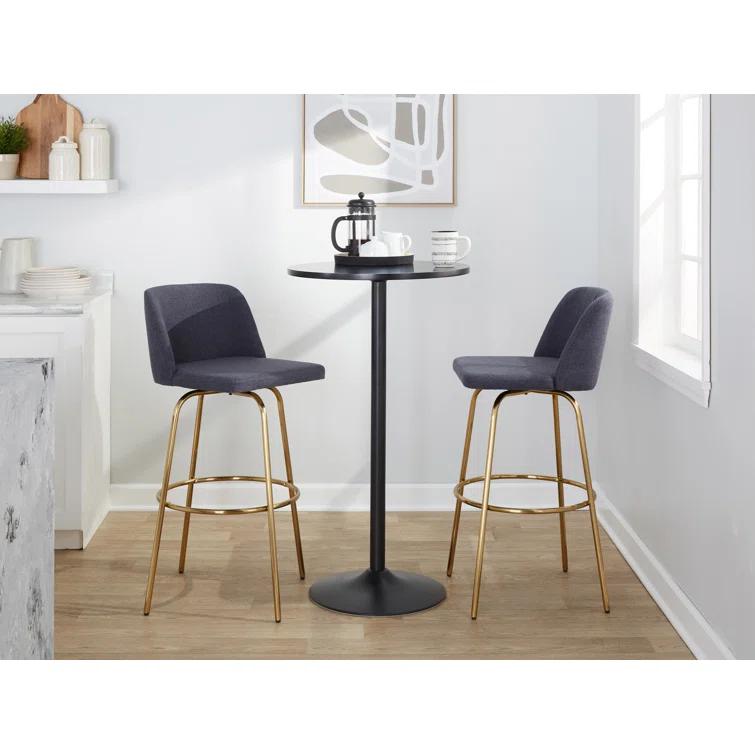 LumiSource Toriano Swivel Upholstered Counter Stool with Metal Frame (Set of 2)