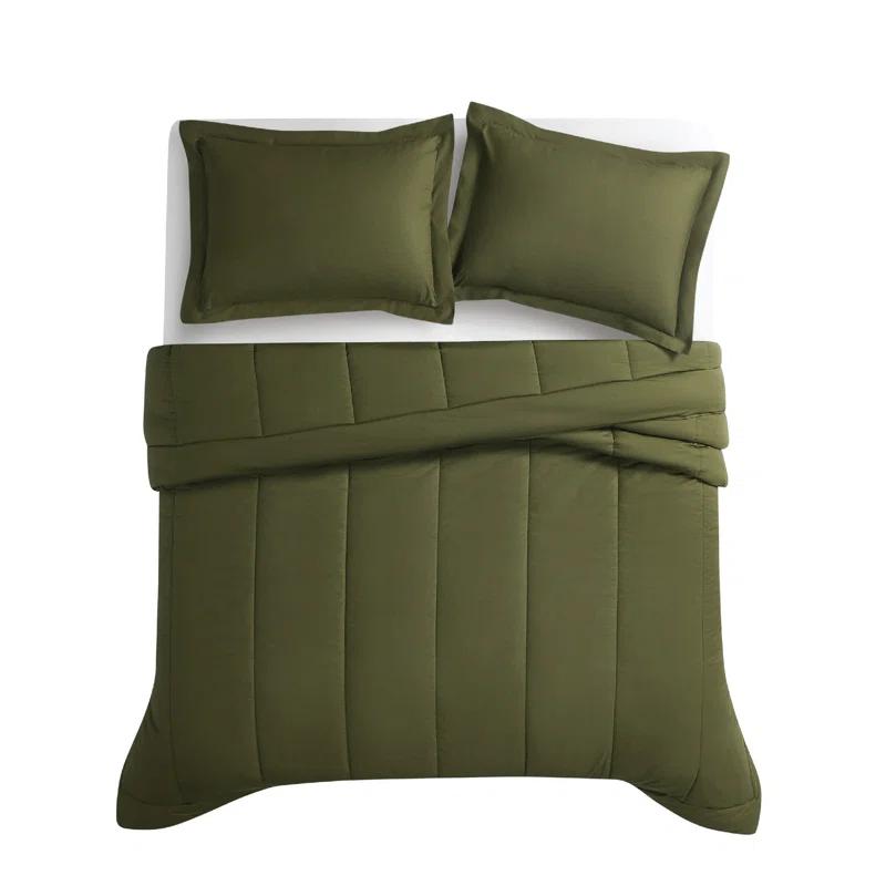 Brooklyn Loom Brooklyn Loom Oversized Cotton Percale King 3 Piece Comforter Set