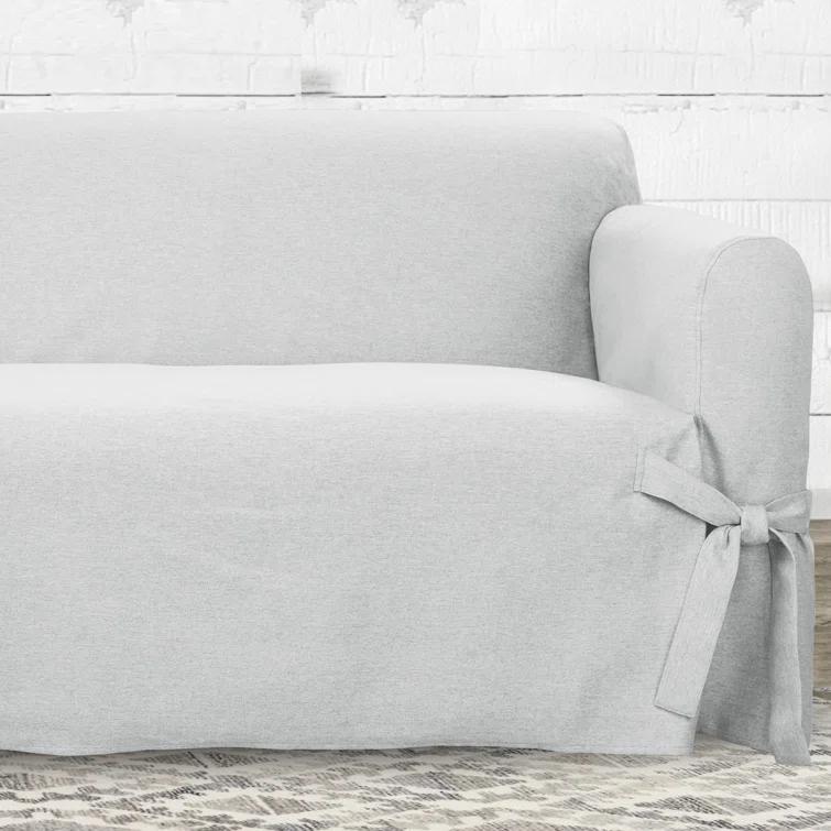 Sure Fit Polyester Box Cushion Loveseat Slipcover