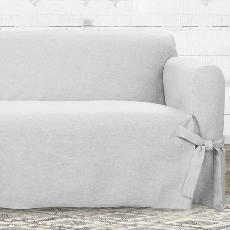 Sure Fit Polyester Box Cushion Loveseat Slipcover
