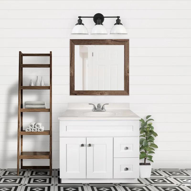 Design House Brookings 37 Inch Solid Wood Bathroom Vanity with Cultured Marble Top, Assembled, Sherwin Williams® Gray – Design House, 216127