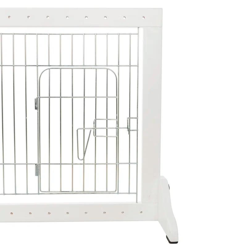 TRIXIE TRIXIE Freestanding Pet Gate with Pet Door, Adjustable Width, 22.5 in Height