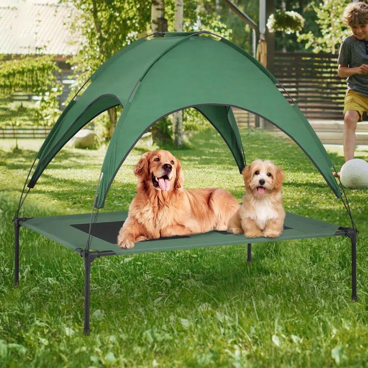 Tucker Murphy Pet™ Elevated Dog Bed With Canopy, Outdoor Dog Cot With Removable Canopy Shade Tent, Raised Pet Cot