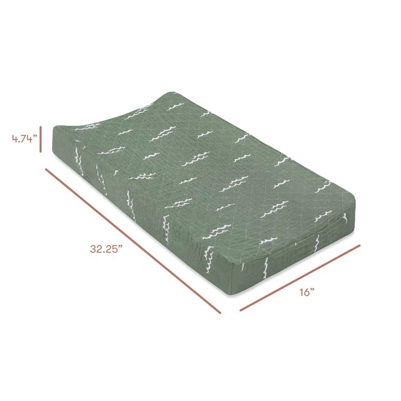 Ocean Waves Quilted Muslin Changing Pad Cover