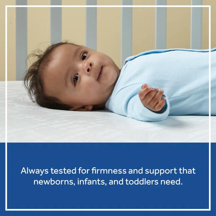 Sealy Baby Sealy Baby Posture Perfect 2 Stage Breathable Crib Mattress & Toddler Mattress, Hybrid Design, GREENGUARD GOLD Certified, 52"x28"