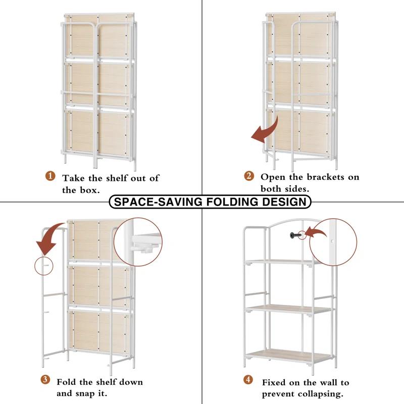 Lejon No Assembly Folding Etagere Bookcase