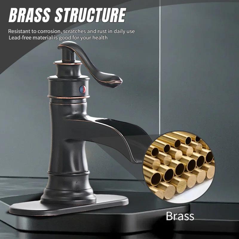 Single-Hole Single-handle Bathroom Faucet with Drain Assembly