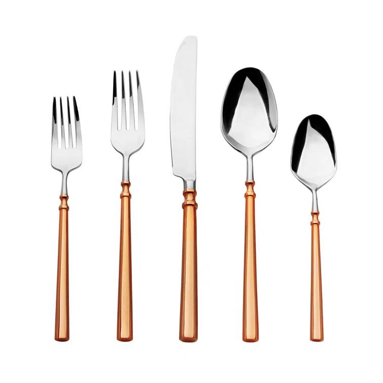 Regal Copper Handle 18/10 Stainless Steel 20 Piece Flatware Set, Service For 4