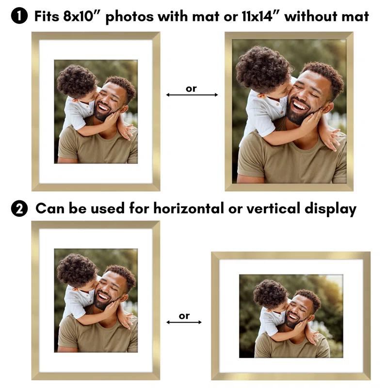 Americanflat 2 Pack of Picture Frames with Mat - Plexiglass Cover