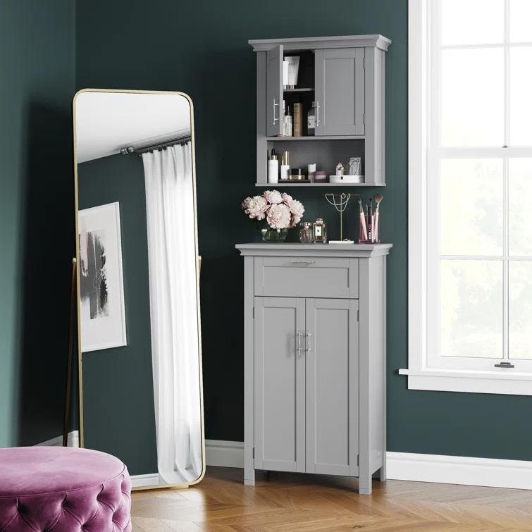 RiverRidge Home RiverRidge Somerset Two-Door Bathroom and Laundry Wall Mount Storage Medicine Cabinet with Open and Adjustable Shelf