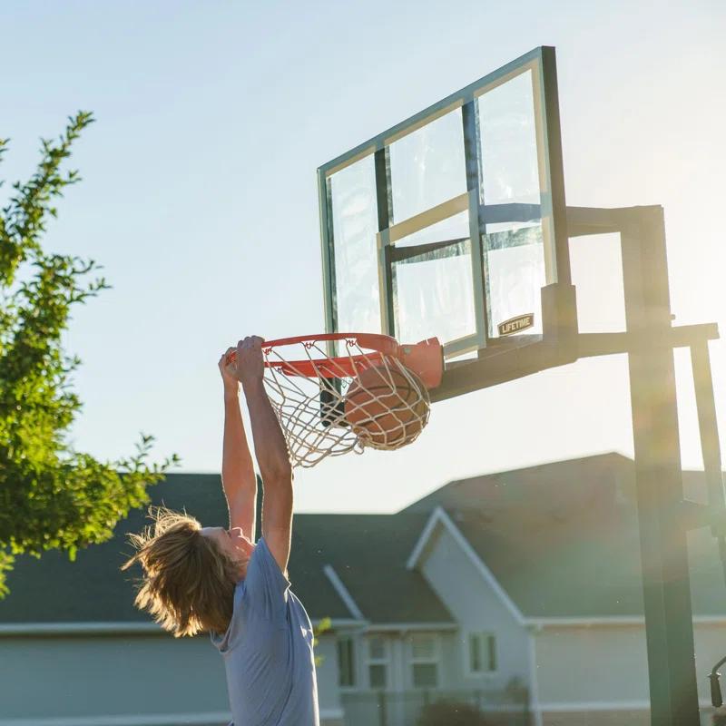 Lifetime Lifetime Height Adjustable Bolt Down Basketball Hoop (54" Tempered Glass Backboard)