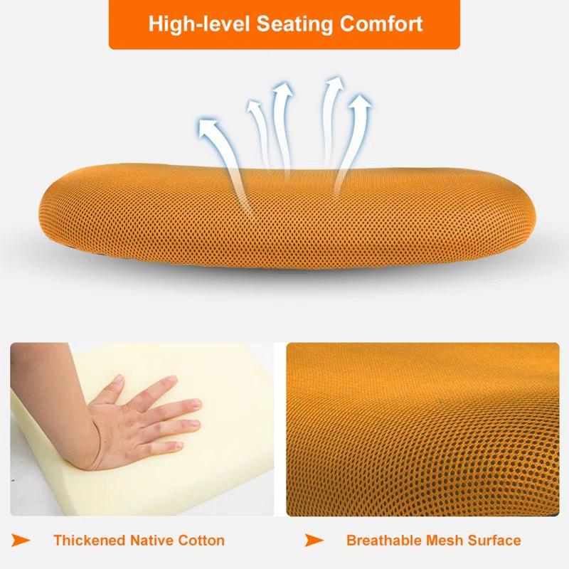 FDW Home Office Chair Mesh Computer Chair with Lumbar Support Armrest Adjustable Mid Back Task Chair for Women Adults, Orange
