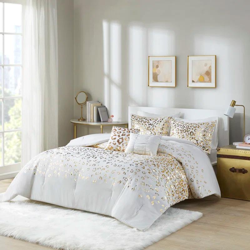 Lillie Metallic Animal Print Comforter Set